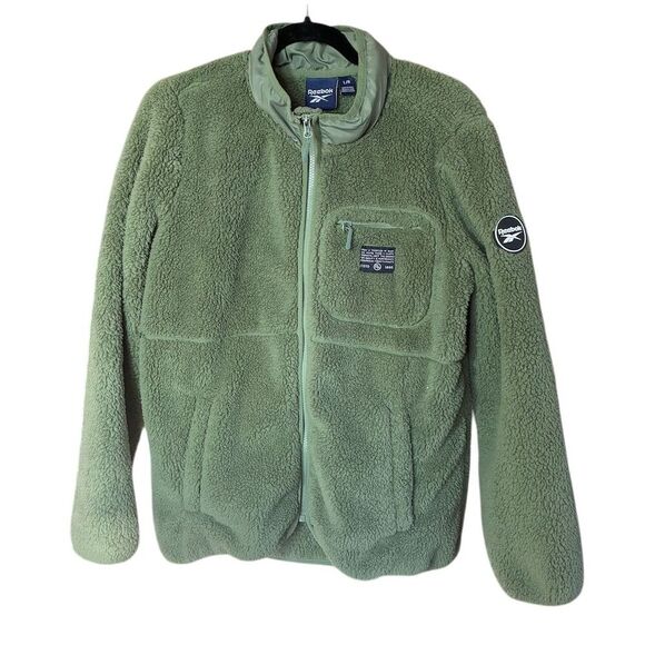 Reebok Other - Reebok Women's Green Fleece Full Zip Jacket Size L Warm Casual